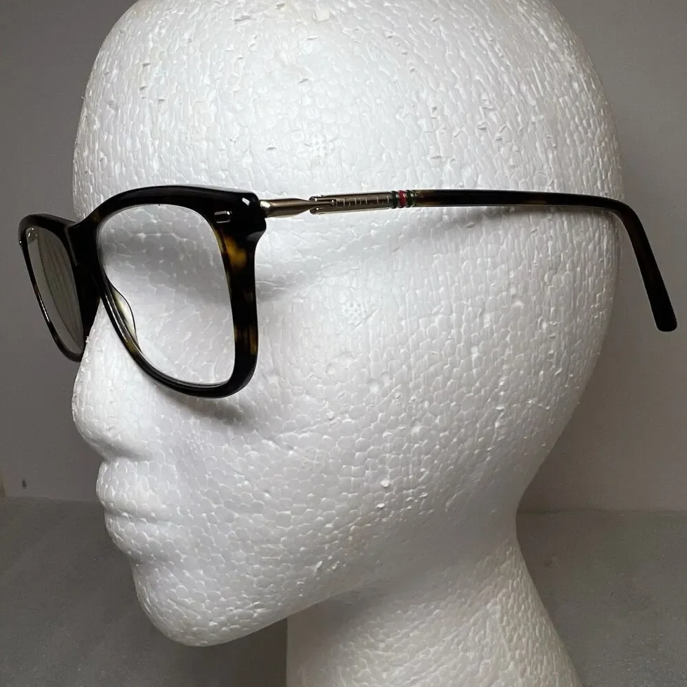 Gucci Eyeglasses Frames GG0519O Flex Fit Square Full Rim 55-17 Havana Gold Italy